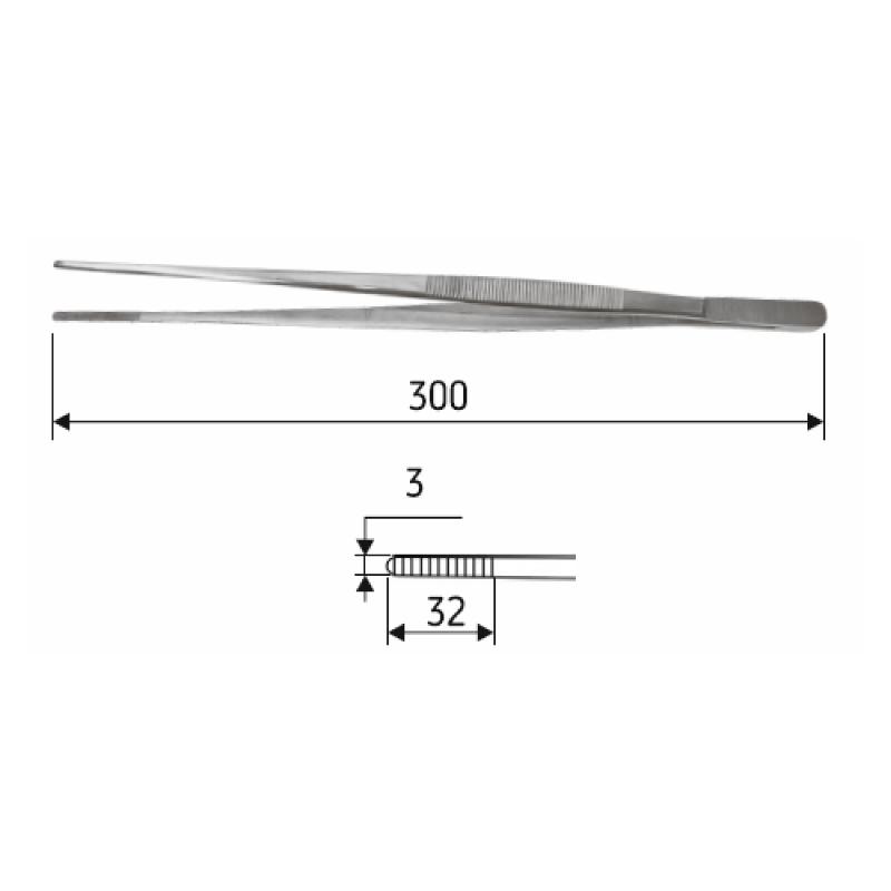 Пінцет анатомічний 30 см, J-16-027